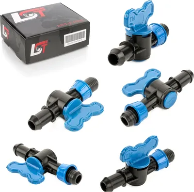 Produktbild von 5x Absperrhahn Verbindungsstück Überwurfmutter Bewässerungssystem Ø 16 x 17 mm