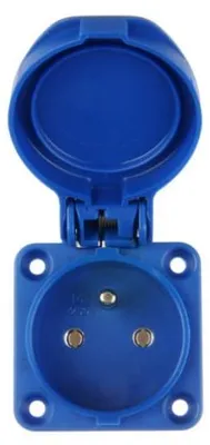 Produktbild von Einbausteckdose 10/16A 2P+Z 230V blau IP54 104-0bs