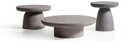 Immagine prodotto di Stilvolle Graue Betontische Moderne Gartentische 3x Dekotische