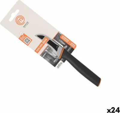 Image de Couteau à éplucher MasterChef noir argenté acier inoxydable 7,5 cm (24 pièces)