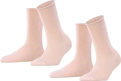 Produktbild von FALKE Damen Socken, 2er Pack - Happy, Kurzsocken, Rollbündchen Rosa 35-38