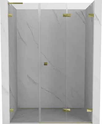Image de Mexen Lunar-F L Porte de douche pliante droite 110 cm, transparente, or - 836SL-110-050-50-00-P