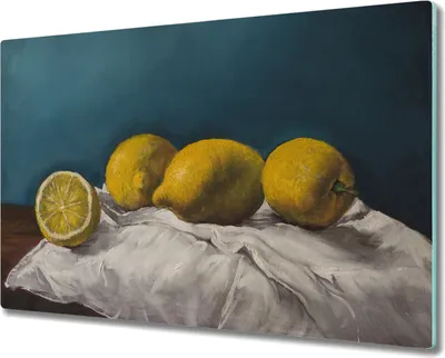 Produktbild von Coloray Hackbrett Herdabdeckplatte 80x52 cm Küchenbrett Kochplattenabdeckung Schneidebrett - Zitronen