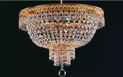 Productafbeelding van Lüster plafondlamp, luxe gouden kroonluchter, kristallen design