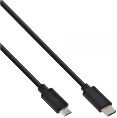 Produktbild von InLine® USB 2.0 Kabel, Typ C Stecker an Micro-B Stecker, schwarz, 1,5m