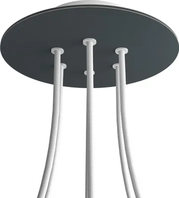 Immagine prodotto di Creative-Cables Rosone Rose-One Rotondo, Diametro 200 mm con 6 Fori e 4 Fori Laterali - Bianco Opaco, Bianco