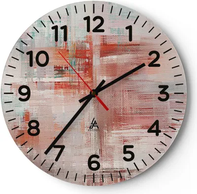 Produktbild von Wanduhr - Rund - Glasuhr - Verschwommen Abstraktion Modern - 40x40cm - Schleichendes Uhrwerk - Lautlos - zum Aufhängen bereit - Dekoration Modern - Wanddekoration aus Glas - C4AR40x40-4790