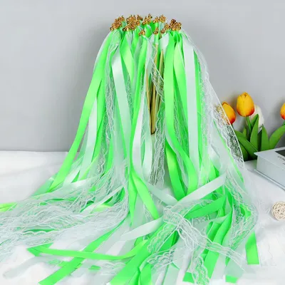 Hochzeitszauberstäbe mit Glöckchen, 30 Stück, grün