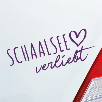 Produktbild von Auto Aufkleber Schaalsee verliebt Herz See Sea Liebe Car 19x7 cm Lila Sticker Heckscheibenaufkleber