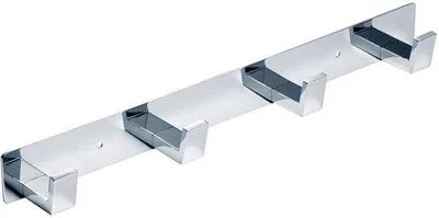 Productafbeelding van Unyqoos® Wandgarderobe met 4 haken – Aluminium, matzwart, ruimtebesparend voor hal/badkamer/keuken, inclusief bevestigingsmateriaal, draagvermogen 20,4 kg