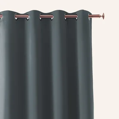 Produktbild von Vorhang Dunkelgrau 140 x 260 cm mit Ösen ROOM99 Aura 1 Stück Gardine