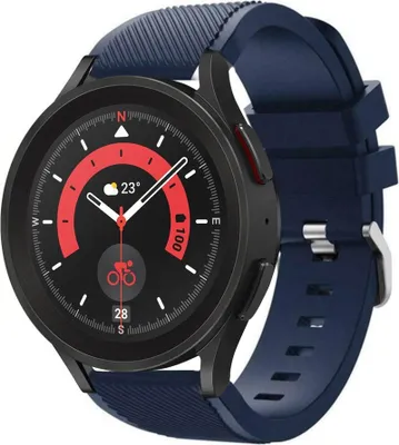 Produktbild von Strap-it Samsung Galaxy Watch 5 Pro Silikonarmband (Dunkelblau)