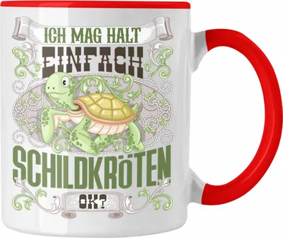 Produktbild von Trendation - Schildkröte Tasse Geschenk Schildkröten Besitzer Spruch Geschenkidee Ich Mag Halt Einfach Schildkröten Ok (Rot)