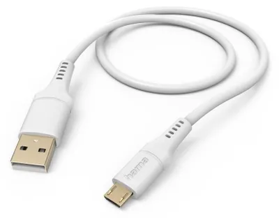 Zdjęcie produktu dla Hama Flexible, 1,5 m, USB A, Micro-USB B, USB 2.0, 0,48 Gbit/s, Biały