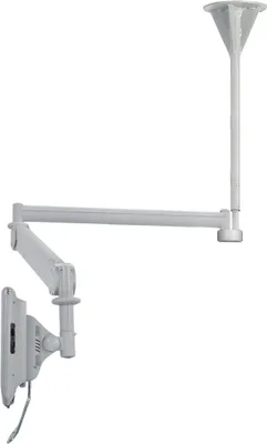 Produktbild von Die Deckenhalterung NewStar, Modell FPMA- HAC100HC, ist eine dreh- und schwenkbare Deckenhalterung für Flachbildschirme bis 30" (75 cm) im medizinischen Bereich. - Bildschirmgröße: 25,4 cm (10 Zoll) bis 76,2 cm (30 Zoll) - max. 12 kg Traglast - Grau
