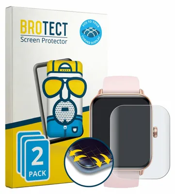Produktbild von 2x BROTECT Fullscreen Schutzfolie für Trunsif Smartwatch 1.85" Displayschutz Folie Fullcover Matt Entspiegelungsfolie