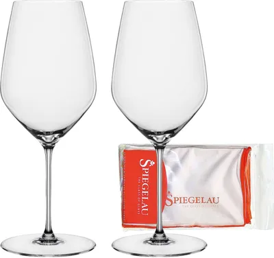 Produktbild von Spiegelau Hi-Lite Bordeauxglas 650 ml 2er Set + Poliertuch