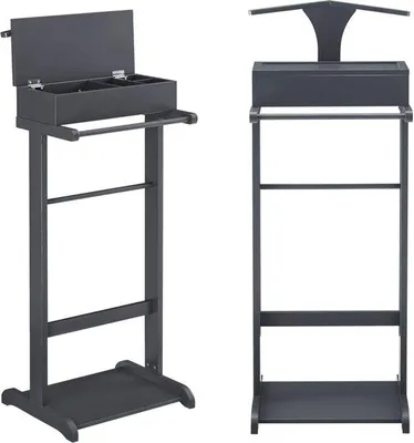 Image de Porte-vêtements avec bac de rangement 110 x 43,5 x 34,5 cm Gris
