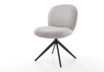 Produktbild von DELIFE Drehstuhl Nube-Flex Cord Silbergrau Kreuzgestell breit Schwarz 360° drehbar Wippfunktion Taschenfederkern