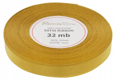 Obrázek produktu pro PassionRoom_pl Saténová stuha 12mm 32m zlatá dekorační