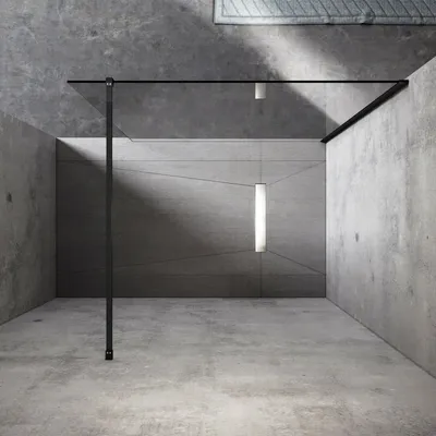 Produktbild von SONNI Duschabtrennung Walk In Dusche 120x200 cm Duschtrennwand 10mm Nano Glas Duschwand mit Stabilisator Schwarz
