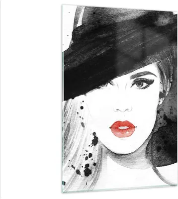 Produktbild von Bilder auf glas - Einteilig - Frau Gesicht Lippen - 80x120cm - Glasbilder - Wandbilder - Bilder - zum Aufhängen bereit - Wanddekoration aus Glas - Glas Bilder - Wandbild auf Glas - GPA80x120-3916