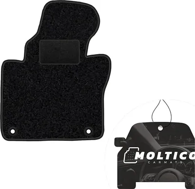 Produktbild von moto-MOLTICO Fahrer Fußmatte Auto Velours Fahrerseite Autoteppiche Schwarz Fahrermatte 1-teilig passend für VW Touareg I 2002-2010