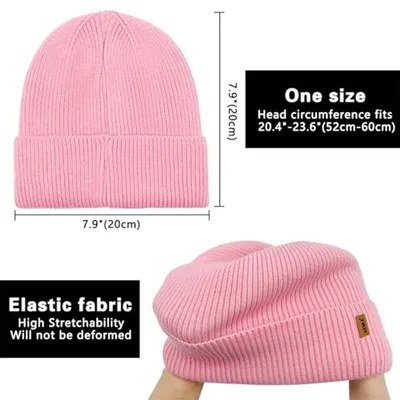 Warme Strickmütze für Männer und Frauen - Fleece gefüttert und dehnbar