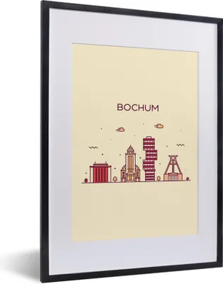 Produktbild von MuchoWow® MuchoWow® Gerahmtes Poster Bochum - Deutschland - Skyline 30x40 cm - Poster mit zchwarzem Bilderrahmen - Wandposter Schlafzimmer