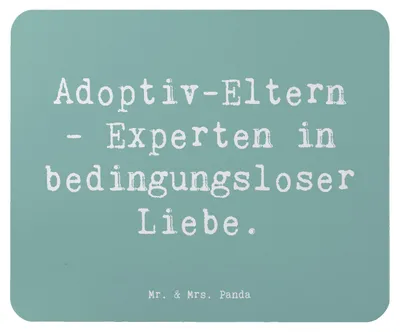 Produktbild von Mr. & Mrs. Panda Mousepad Spruch Adoptiveltern Liebe - Meeresbrise - Geschenk, mausteppich, Geburtstage, Mauspad, Dankbarkeit, Familie, Zuneigung, elterliche, mousematte