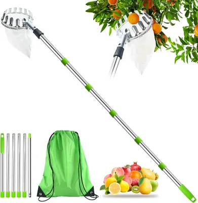 Productafbeelding van 2,6 m kersenplukker, appelplukker met telescoopsteel, fruitplukker voor kersen, fruitplukker, telescoop