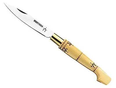 Klappmesser, Edelstahlklinge 9 cm, Holzgriff, pyrograviert