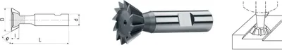 Produktbild von ELMAG HSS Co5 Winkel-Stirnfräser DIN 1835B, Ø 16,0 x 6,3 mm, 60°