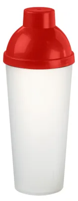 Image de Fitness Shaker 500 ml "Lagoon" - Shaker à protéines avec bouchon à vis pratique idéal pour les boissons sportives - Gobelet à secouer sans BPA - transparent-lait/rouge