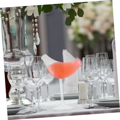 Produktbild von 4 vogelförmige Cocktail- und Weingläser aus Glas für Partys, Bars, Zuhause, Hochzeiten und Jubiläen