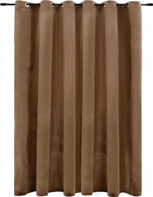Produktbild von Verdunkelungsvorhang mit Metallösen Samt Beige 290 x 245 cm