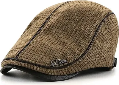 Zdjęcie produktu dla Stylowy beret męski Melvin w kolorze khaki - Doskonały dodatek KP26029