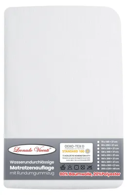 Produktbild von Wasserdichter Matratzenschoner 160x200 cm aus Baumwollmischgewebe in Weiß mit Rundumgummi