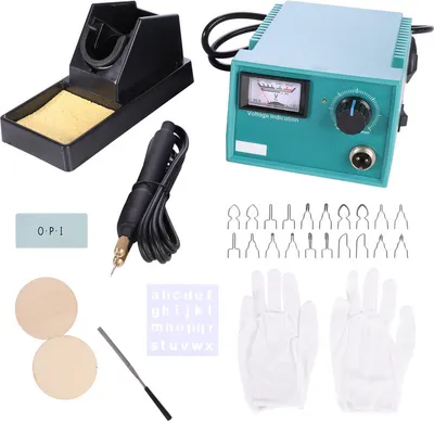 Image de 50W Kit professionnel de combustion du bois Brûleur Outil de pyrographie avec 20 pointes de fil, broche unique