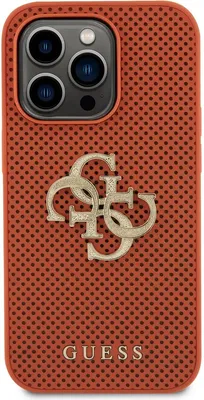 Produktbild von Guess iPhone 15 Pro Back cover case - Perforated 4G - glitter - Orange