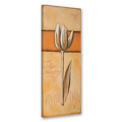 Obrázek produktu pro Obraz na plátně Malovaný tulipán 30x90 Feeby Béžový obraz na zeď připravený k zavěšení