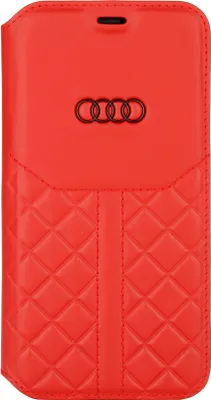 Image de Audi Apple iPhone 12 / 12 Pro Etui type livre rouge Q8 Serie - Cuir véritable