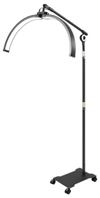 Produktbild von Halbmond LED Lampe - 40W Ringlicht - 71 cm, mit Handyhalter, höhenverstellbar, 220V, für Kosmetikerinnen & Kosmetiker