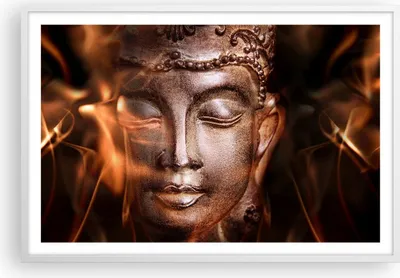 Produktbild von Gerahmtes Poster - Weißer Rahmen - Buddha Statue Geheimnis - 91,5x61 cm - Wand Bild - Wanddeko - Wandbilder - Kunstposter - Wandposter - Bilderrahmen - Bilder - Kunstdruck - Wandbild - P2WAA91x61-2620