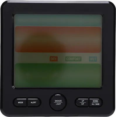 Obrázek produktu pro Vnitřní teploměr a vlhkoměr, digitální měřič teploty a vlhkosti s barevným LCD displejem, zobrazení času/datumu/týdne, budík, trendy