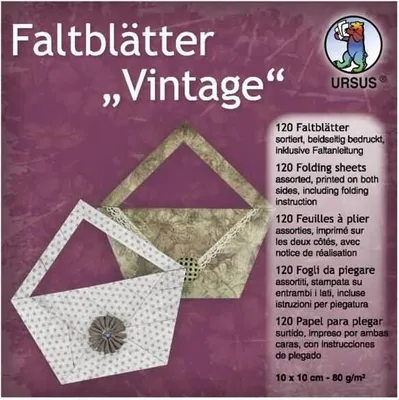 Produktbild von Faltblätter Vintage 80g/qm 10x10cm VE=120 Blatt 10 Motive