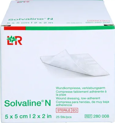 Obrázok produktu pre Solvaline N Kompresy 5x5 cm steril 25 St