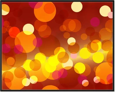 Produktbild von Wallario Wandbild Rote  gelbe und orange Kreise - harmonisches Muster, Größe: 40,30 x 50,30 cm, Poster mit schwarzem Aluminiumrahmen