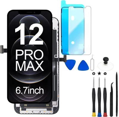 Produktbild von Für Apple iPhone 12 Pro Max Display Full Hard OLED Einheit Touch Ersatzteil Reparatur Schwarz Neu