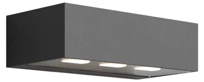 Immagine prodotto di Forward Lampada da parete a 3 luci asimmetrica per esterni, corpo in alluminio nero, ottica orientata con LED integrato 15,5W, 3000K, IP54, 1744 Lumen